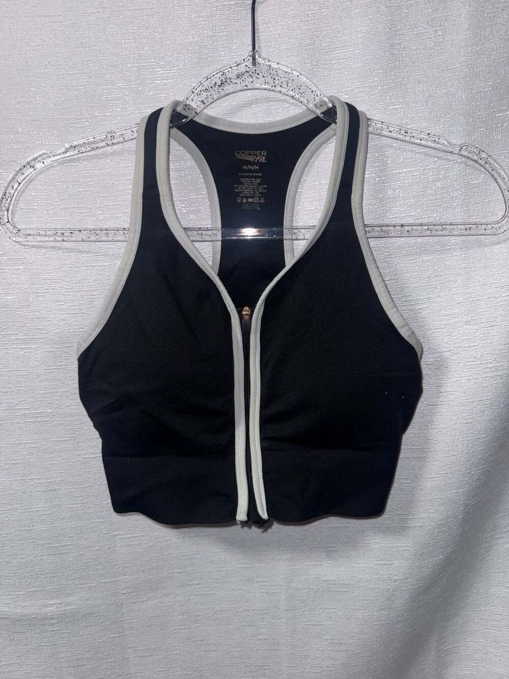 Copper Fit Racerback Zip-Front Sports Bra